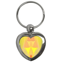 Wave Chevron Plaid Circle Polka Line Light Yellow Red Blue Triangle Key Chains (heart)  by Mariart