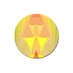 Wave Chevron Plaid Circle Polka Line Light Yellow Red Blue Triangle Magnet 3  (round) by Mariart