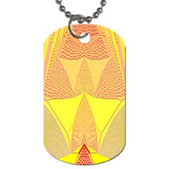 Wave Chevron Plaid Circle Polka Line Light Yellow Red Blue Triangle Dog Tag (one Side)