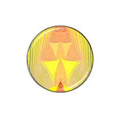 Wave Chevron Plaid Circle Polka Line Light Yellow Red Blue Triangle Hat Clip Ball Marker (4 Pack) by Mariart