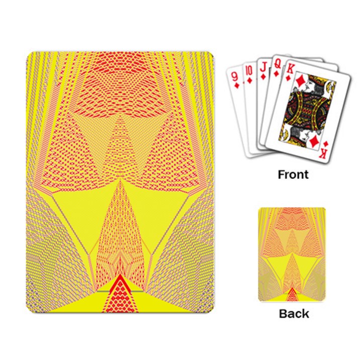 Wave Chevron Plaid Circle Polka Line Light Yellow Red Blue Triangle Playing Card