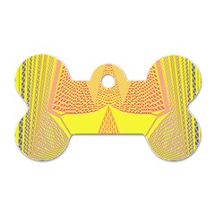 Wave Chevron Plaid Circle Polka Line Light Yellow Red Blue Triangle Dog Tag Bone (two Sides) by Mariart