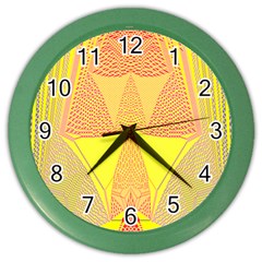 Wave Chevron Plaid Circle Polka Line Light Yellow Red Blue Triangle Color Wall Clocks by Mariart