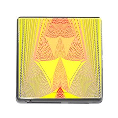 Wave Chevron Plaid Circle Polka Line Light Yellow Red Blue Triangle Memory Card Reader (square) by Mariart