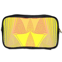 Wave Chevron Plaid Circle Polka Line Light Yellow Red Blue Triangle Toiletries Bags by Mariart