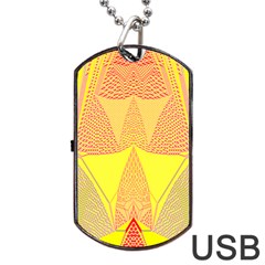 Wave Chevron Plaid Circle Polka Line Light Yellow Red Blue Triangle Dog Tag Usb Flash (one Side) by Mariart