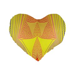 Wave Chevron Plaid Circle Polka Line Light Yellow Red Blue Triangle Standard 16  Premium Heart Shape Cushions by Mariart