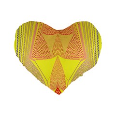 Wave Chevron Plaid Circle Polka Line Light Yellow Red Blue Triangle Standard 16  Premium Flano Heart Shape Cushions by Mariart