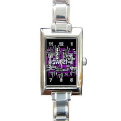 Writing Color Rainbow Sweer Love Rectangle Italian Charm Watch by Mariart