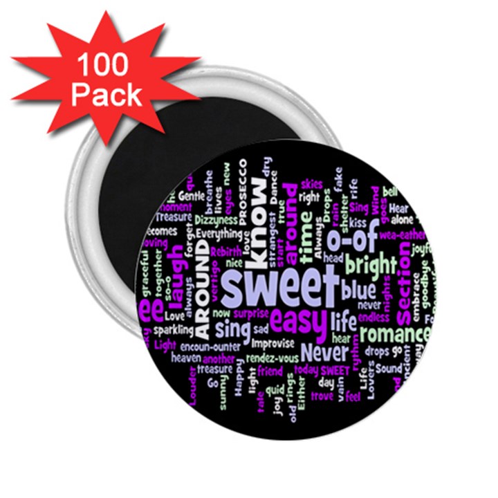 Writing Color Rainbow Sweer Love 2.25  Magnets (100 pack) 