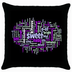 Writing Color Rainbow Sweer Love Throw Pillow Case (black) by Mariart