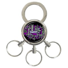 Writing Color Rainbow Sweer Love 3-ring Key Chains by Mariart