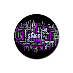 Writing Color Rainbow Sweer Love Rubber Round Coaster (4 Pack)  by Mariart