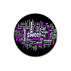 Writing Color Rainbow Sweer Love Magnet 3  (round) by Mariart