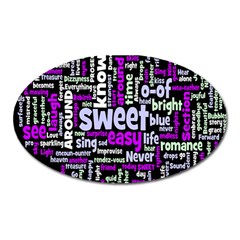 Writing Color Rainbow Sweer Love Oval Magnet