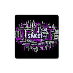 Writing Color Rainbow Sweer Love Square Magnet by Mariart