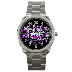 Writing Color Rainbow Sweer Love Sport Metal Watch by Mariart