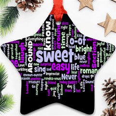 Writing Color Rainbow Sweer Love Star Ornament (two Sides) by Mariart