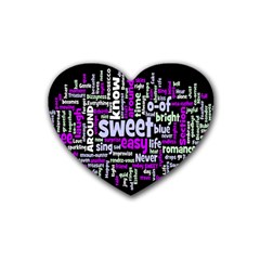 Writing Color Rainbow Sweer Love Heart Coaster (4 Pack) 