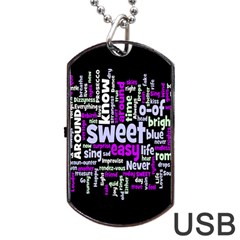 Writing Color Rainbow Sweer Love Dog Tag Usb Flash (one Side) by Mariart