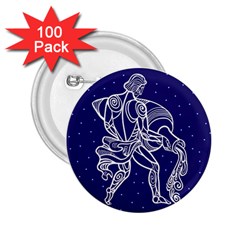 Aquarius Zodiac Star 2 25  Buttons (100 Pack)  by Mariart