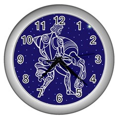 Aquarius Zodiac Star Wall Clocks (silver) 