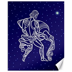 Aquarius Zodiac Star Canvas 11  X 14   by Mariart