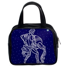 Aquarius Zodiac Star Classic Handbags (2 Sides) by Mariart