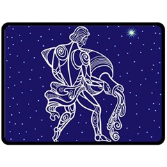 Aquarius Zodiac Star Double Sided Fleece Blanket (large)  by Mariart