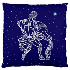 Aquarius Zodiac Star Large Flano Cushion Case (two Sides) by Mariart