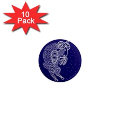 Aries Zodiac Star 1  Mini Magnet (10 Pack)  by Mariart