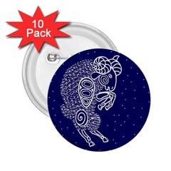 Aries Zodiac Star 2 25  Buttons (10 Pack)  by Mariart