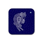 Aries Zodiac Star Rubber Coaster (Square)  Front