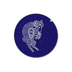 Aries Zodiac Star Magnet 3  (round)