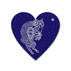 Aries Zodiac Star Heart Magnet