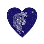 Aries Zodiac Star Heart Magnet Front