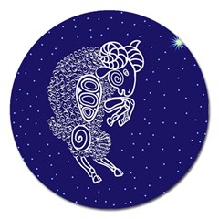 Aries Zodiac Star Magnet 5  (round) by Mariart