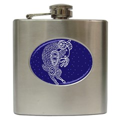 Aries Zodiac Star Hip Flask (6 Oz) by Mariart