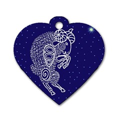 Aries Zodiac Star Dog Tag Heart (two Sides) by Mariart