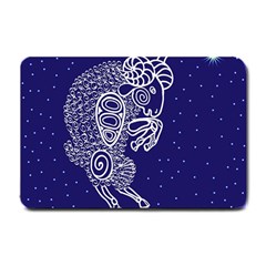 Aries Zodiac Star Small Doormat  by Mariart