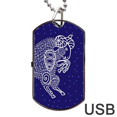 Aries Zodiac Star Dog Tag Usb Flash (one Side) by Mariart