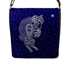 Aries Zodiac Star Flap Messenger Bag (l)  by Mariart