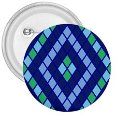 Blue Diamonds Green Grey Plaid Line Chevron 3  Buttons by Mariart