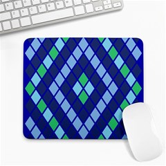 Blue Diamonds Green Grey Plaid Line Chevron Large Mousepads