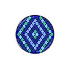 Blue Diamonds Green Grey Plaid Line Chevron Hat Clip Ball Marker by Mariart