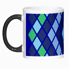 Blue Diamonds Green Grey Plaid Line Chevron Morph Mugs by Mariart