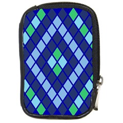 Blue Diamonds Green Grey Plaid Line Chevron Compact Camera Cases by Mariart