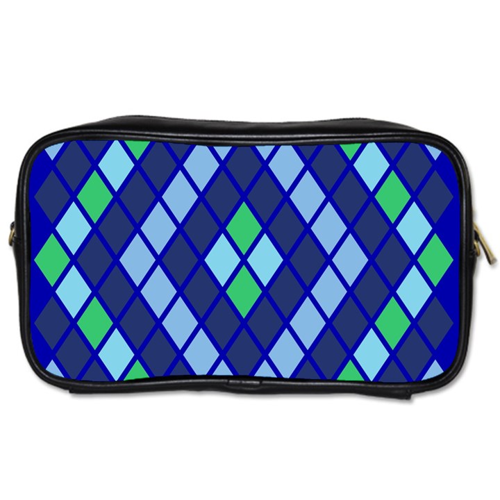 Blue Diamonds Green Grey Plaid Line Chevron Toiletries Bags