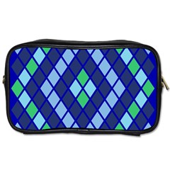 Blue Diamonds Green Grey Plaid Line Chevron Toiletries Bags 2-side by Mariart