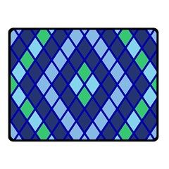 Blue Diamonds Green Grey Plaid Line Chevron Fleece Blanket (small) by Mariart